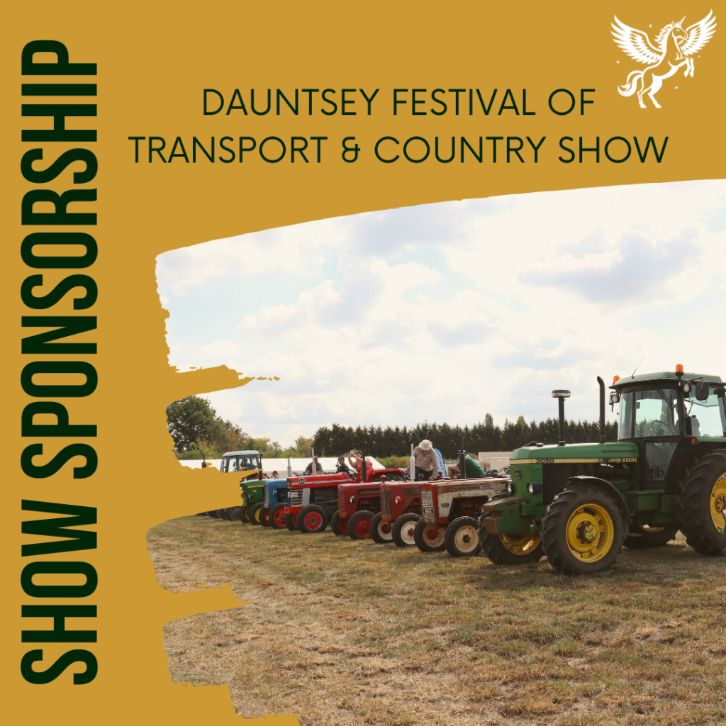 Show sponsorship with tractors at the 2025 Dauntsey Festival of Transport